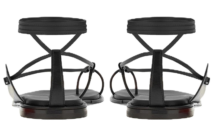 Shop (W) 菲拉格慕山羊皮方头凉拖'黑色时尚凉鞋' 01E864-760689