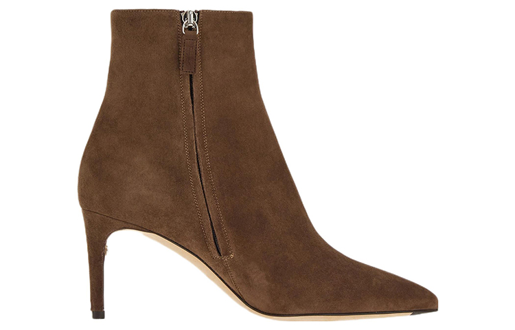 (W) FERRAGAMO Goatskin Suede Zip Ankle Boot 'Brown' 圖 2
