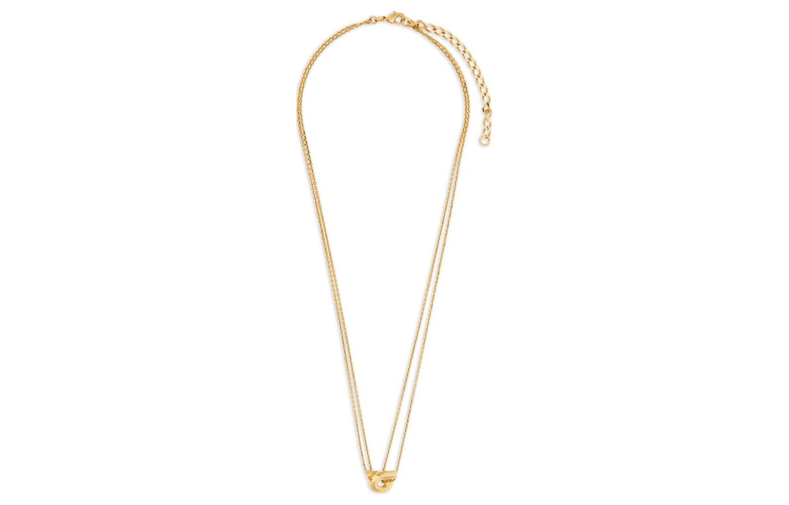 (Women) Ferragamo Gold Double-Layer Brass Necklace 770479