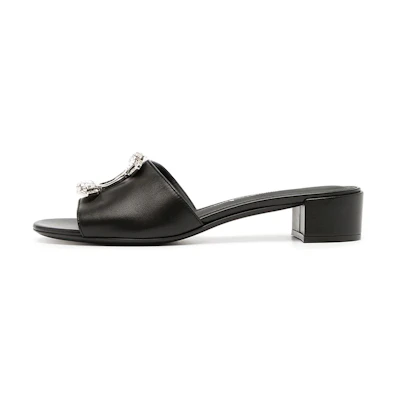 (W) FERRAGAMO Henri 30 'Black Peep-Toe'