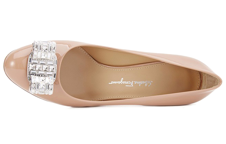 Lookbook 菲拉格慕 鮮皮蝴蝶結裝飾高跟鞋 女款 深裸粉色