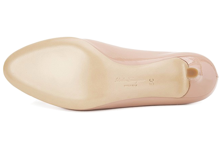 Shop 菲拉格慕 鮮皮蝴蝶結裝飾高跟鞋 女款 深裸粉色