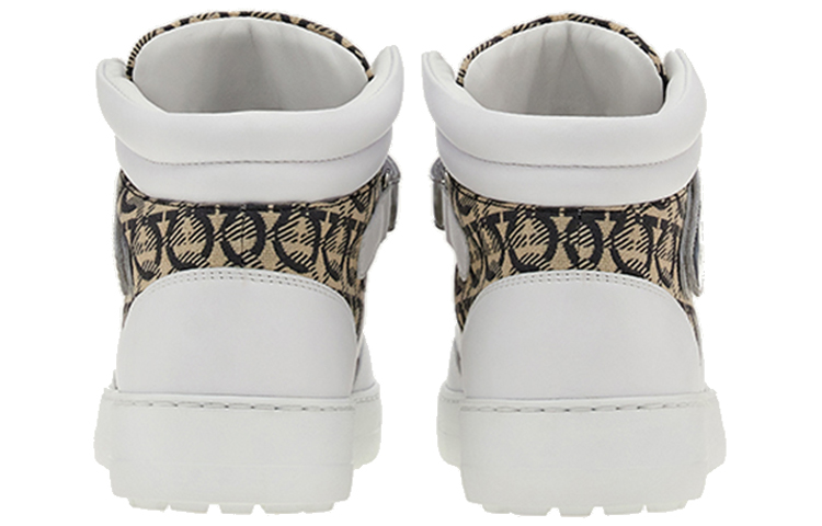 (W) FERRAGAMO High-Top Fashion Sneaker 'White Black' 圖 4