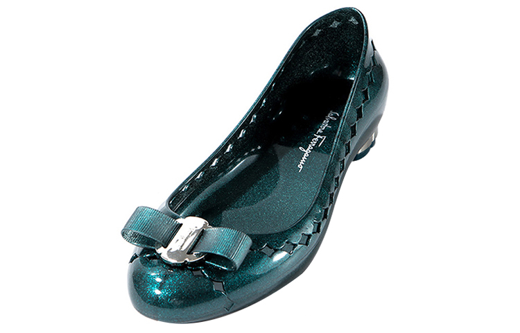 (W) FERRAGAMO Jelly Cutout Flats 'Green' 圖 3
