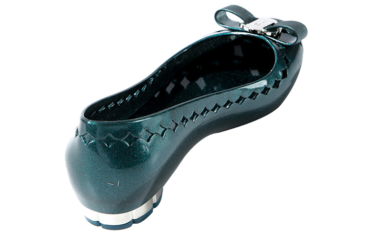 (W) FERRAGAMO Jelly Cutout Flats 'Green' 圖 4