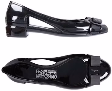 Lookbook (W) FERRAGAMO Escarpins en Cuir Verni Jelly ''Noir'' 035656-726363