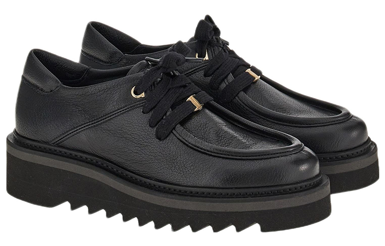 Order FERRAGAMO菲拉格慕 羊皮 系帶 平底鞋 女款 黑色