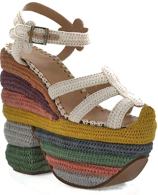 (Women) FERRAGAMO Layered Platform Hook-Weave Wedge 'White' 01P220-70260 Order (Women) FERRAGAMO Layered Platform Hook-Weave Wedge 'White' 01P220-70260
