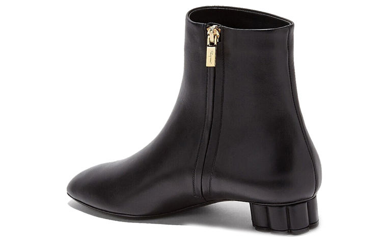 (W) FERRAGAMO Leather Ankle Boots 'Black Zipper Detail' 圖 2