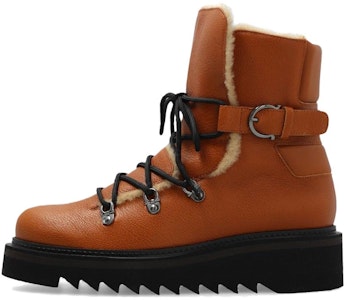 (W) FERRAGAMO 棕色系带皮革短靴 01E240-756770 Buy (W) FERRAGAMO 棕色系带皮革短靴 01E240-756770