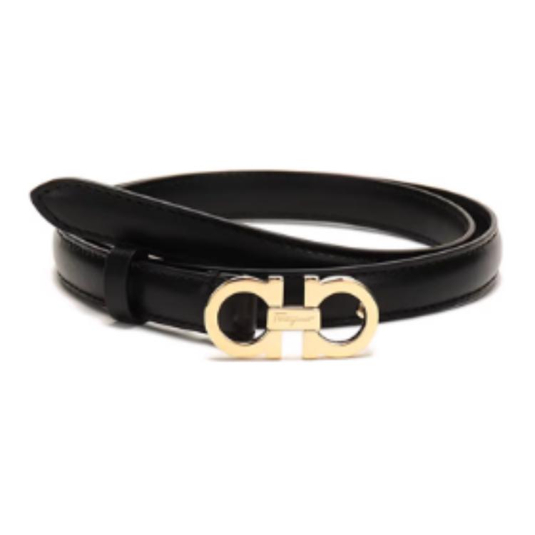 (Women) FERRAGAMO Leather Belt with Logo Design, Multicolor, 1.5CM Width. 23B224