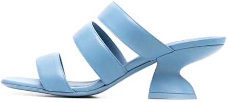 (Women) FERRAGAMO Leather Block-Heel Sandals 'Sky Blue' 01B633-743786 (Women) FERRAGAMO Leather Block-Heel Sandals 'Sky Blue' 01B633-743786