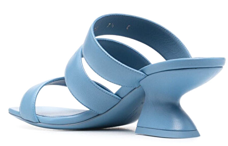 Shop (W) Sandalias de Tacón Ancho de Cuero FERRAGAMO 'Azul Cielo' 01B633-743786