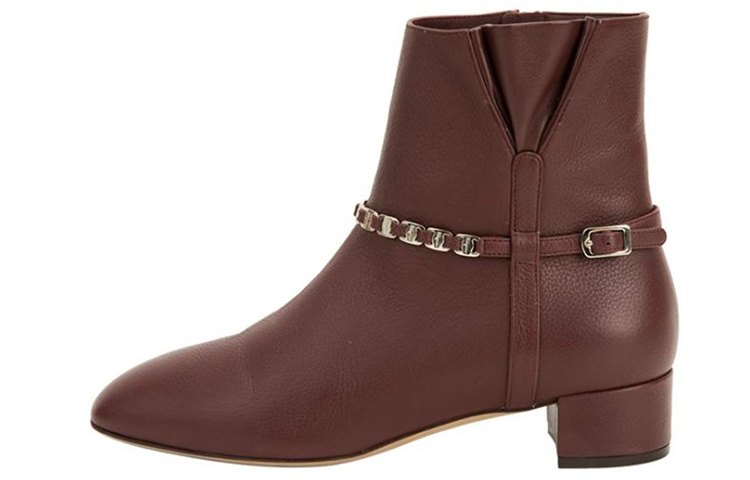 (W) FERRAGAMO Leather Booties 'Red'