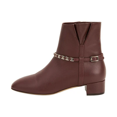 (W) FERRAGAMO Leather Booties 'Red'