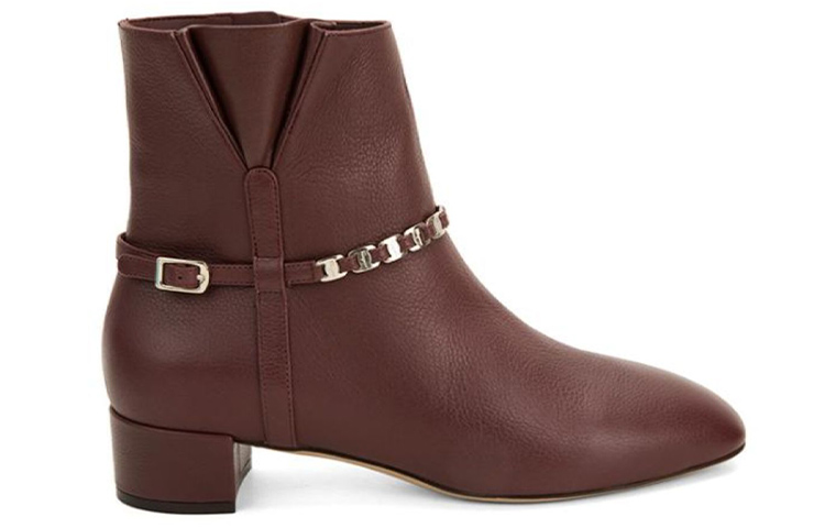 (W) FERRAGAMO Leather Booties 'Red' 圖 2