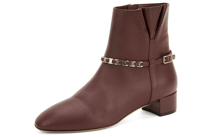 (W) FERRAGAMO Leather Booties 'Red' 圖 3