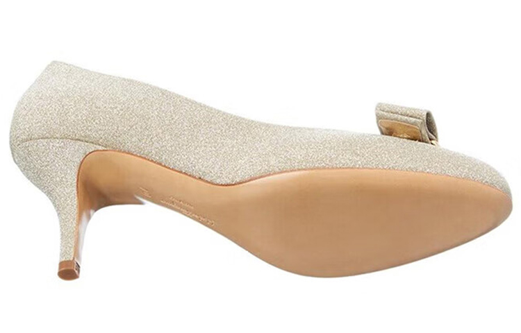 (W) FERRAGAMO Leather Bow High Heel 'Silver' 圖 4