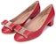 (Women) FERRAGAMO Leather Bow High Heels 'Red' 01N555-692155
