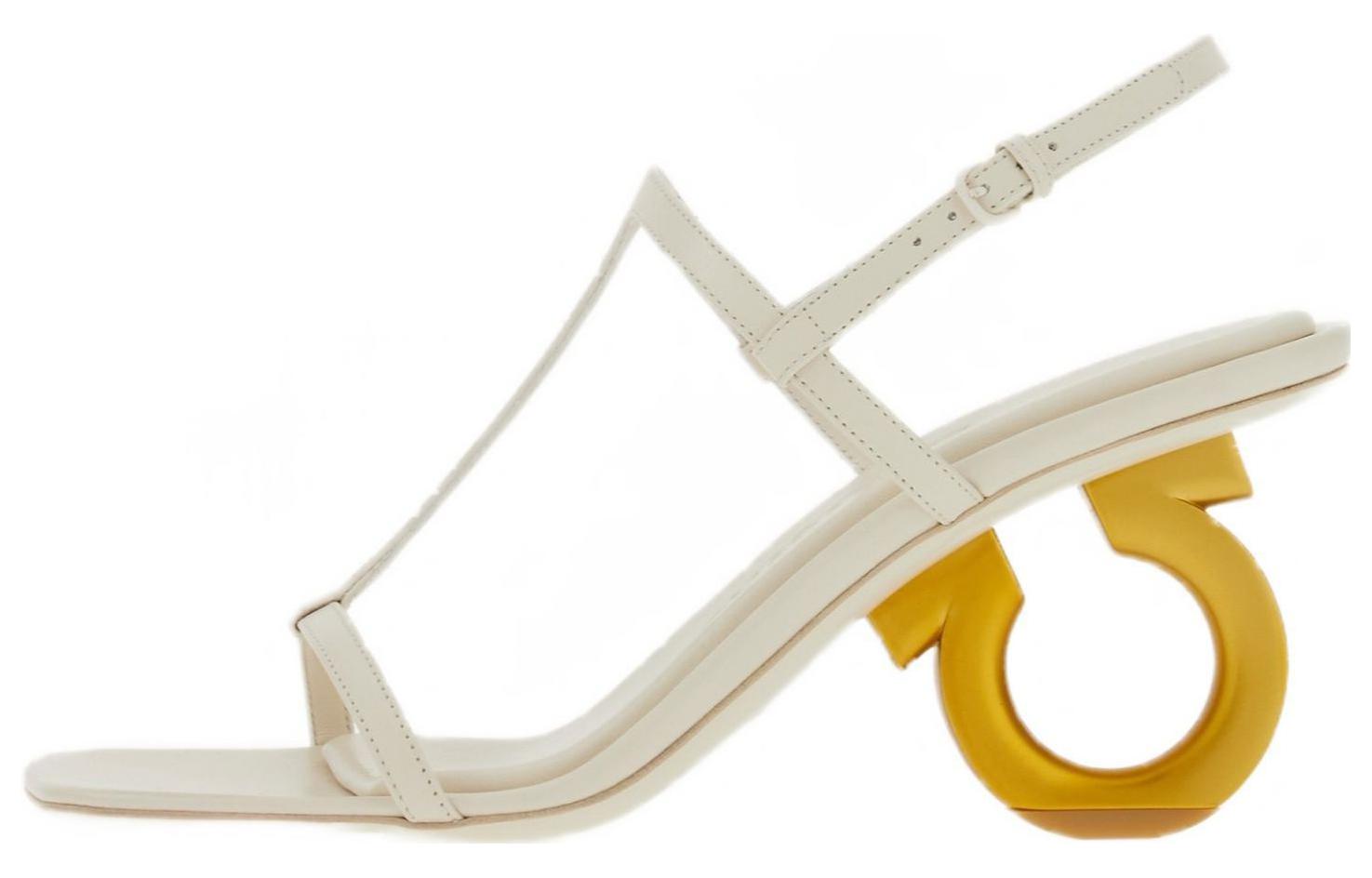 (Women) FERRAGAMO Leather Buckle High Heel 'White Comfort' 01F616-763350