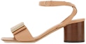 Buy (W) Sandal Tumit Blok Berhujung Empat Berkulit FERRAGAMO 'Beige' 01F915-763191