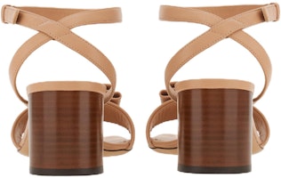 FERRAGAMO菲拉格慕 皮革 搭扣方頭粗跟 一字帶涼鞋 5.5cm 女款 米色 Shop FERRAGAMO菲拉格慕 皮革 搭扣方頭粗跟 一字帶涼鞋 5.5cm 女款 米色