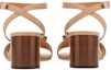 Shop (W) Sandal Tumit Blok Berhujung Empat Berkulit FERRAGAMO 'Beige' 01F915-763191