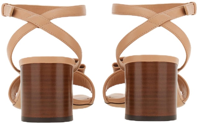 FERRAGAMO菲拉格慕 皮革 搭扣方頭粗跟 一字帶涼鞋 5.5cm 女款 米色 Shop FERRAGAMO菲拉格慕 皮革 搭扣方頭粗跟 一字帶涼鞋 5.5cm 女款 米色