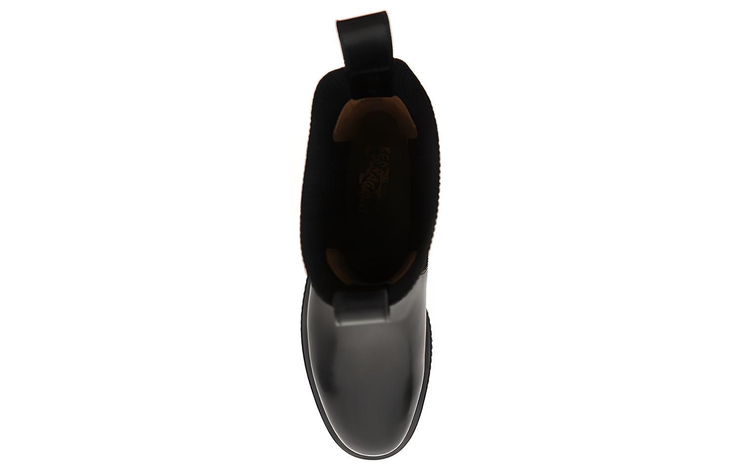 Shop (W) FERRAGAMO Leder Chelsea Stiefel ''Schwarz'' 1D5150-753853