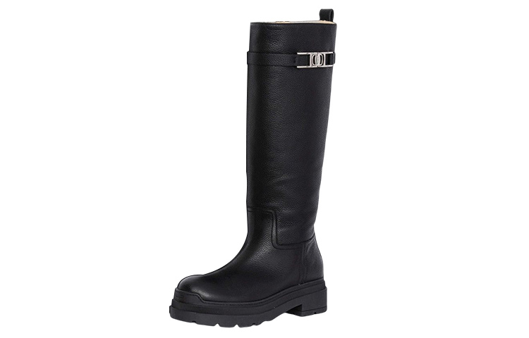 (Women) FERRAGAMO Leather Chunky High Boot 'Black' 01D641753964