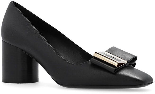 (Women) FERRAGAMO Leather Fashion Round Toe Chunky Heel 'Black' 01F619-763168 Order (Women) FERRAGAMO Leather Fashion Round Toe Chunky Heel 'Black' 01F619-763168