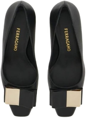 (Women) FERRAGAMO Leather Fashion Round Toe Chunky Heel 'Black' 01F619-763168 Shop (Women) FERRAGAMO Leather Fashion Round Toe Chunky Heel 'Black' 01F619-763168