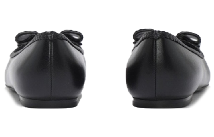 (W) FERRAGAMO Leather Flat 'Black Bow' 圖 5