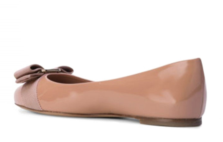 (W) FERRAGAMO Leather Flat 'Brown' 圖 3