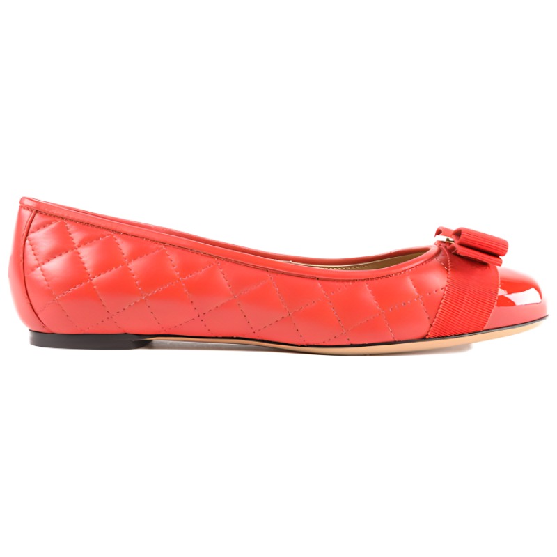 (W) FERRAGAMO Leather Flat 'Red' 圖 2