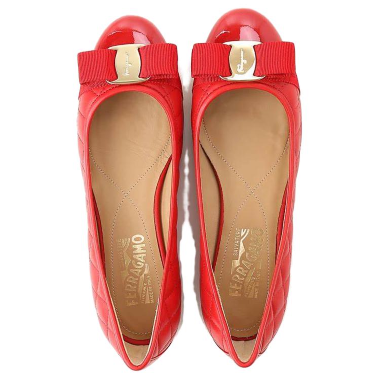 (W) FERRAGAMO Leather Flat 'Red' 圖 4