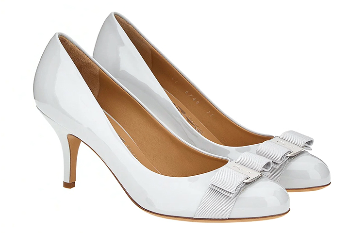 (W) FERRAGAMO Leather High-Heel 'Grey' 圖 2