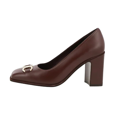 (W) FERRAGAMO Leather High Heel 'Burgundy'