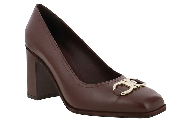 (W) FERRAGAMO Leather High Heel 'Burgundy' 圖 2