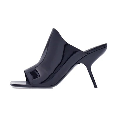 (W) FERRAGAMO Leather High Heel Mule 'Black CMFT Square Toe'