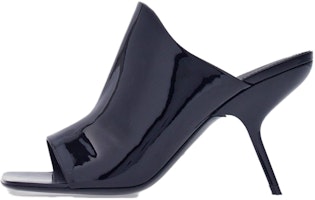(Women) FERRAGAMO Leather High Heel Mule 'Black Comfort Square Toe' 01G519-767910 (Women) FERRAGAMO Leather High Heel Mule 'Black Comfort Square Toe' 01G519-767910