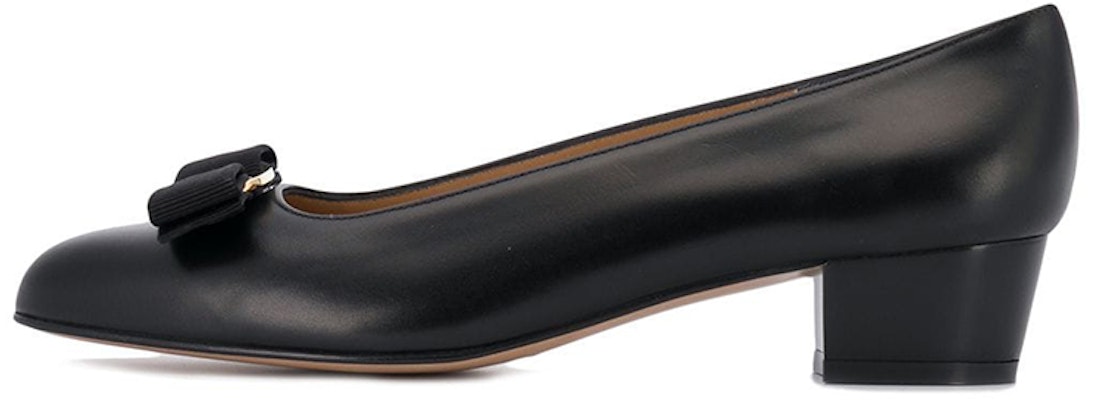 (Women) FERRAGAMO Leather High Heels 'Black Chunky Heel' 017468-574571 Buy (Women) FERRAGAMO Leather High Heels 'Black Chunky Heel' 017468-574571