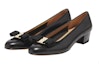 Order (W) FERRAGAMO Kasut Tumit Tinggi Kulit 'Tumit Blok Hitam' 017468-574571
