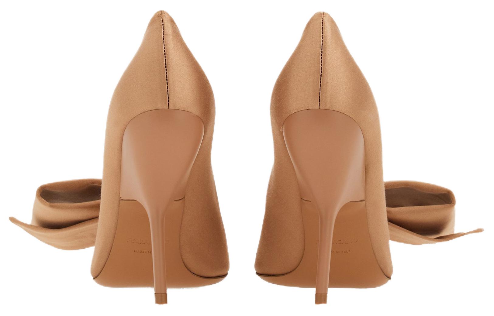 (W) FERRAGAMO Leather High Heels 'Fashion Brown' 圖 5