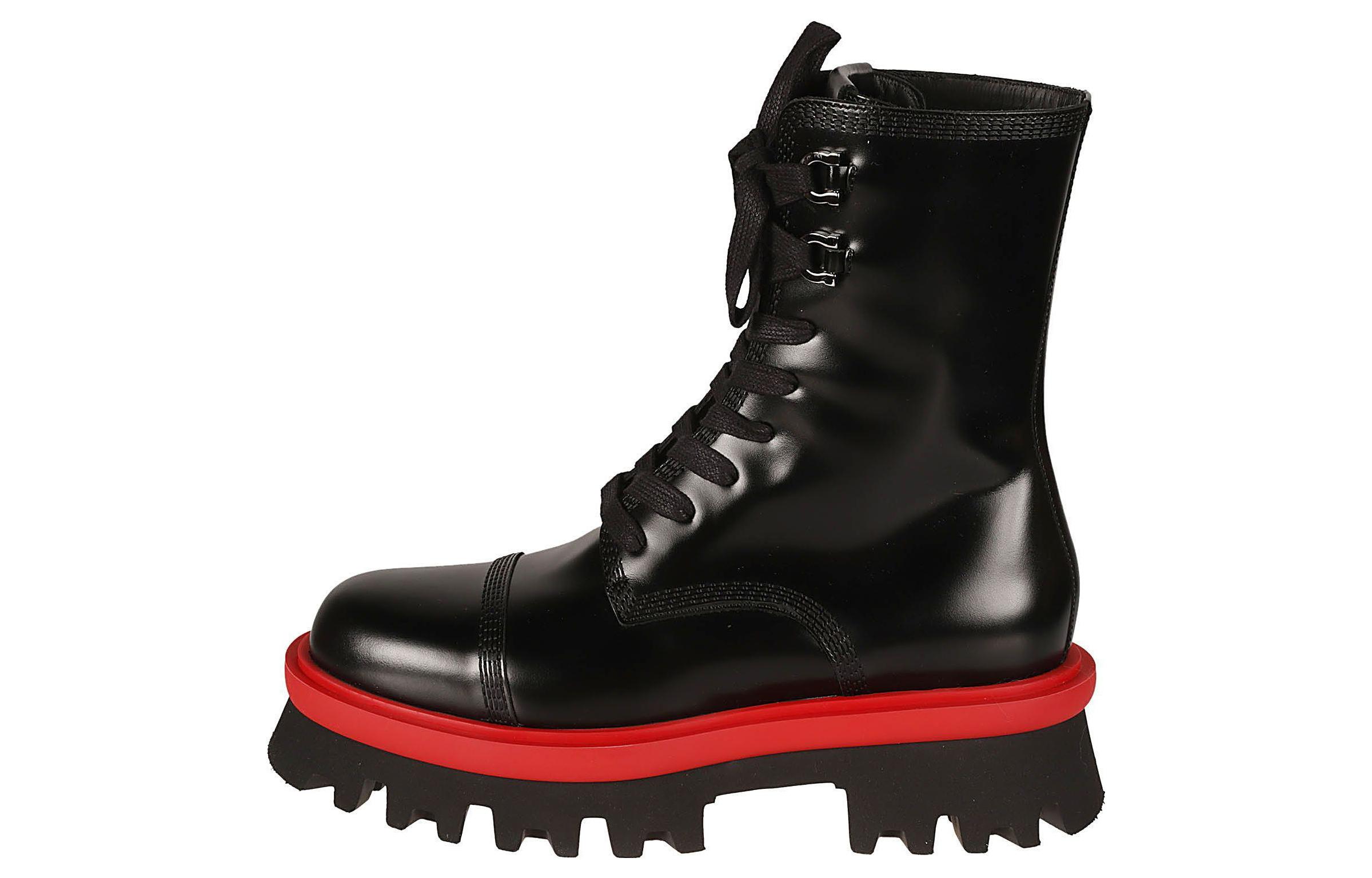 (Women) FERRAGAMO Leather Lace-Up Martin Boots 'Black' 01F701-763845