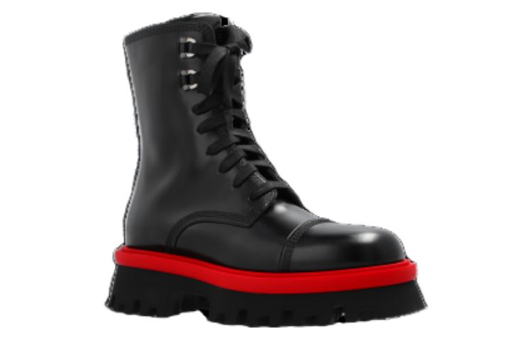 Order (W) FERRAGAMO 黑色皮革绑带马丁靴 01F701-763845