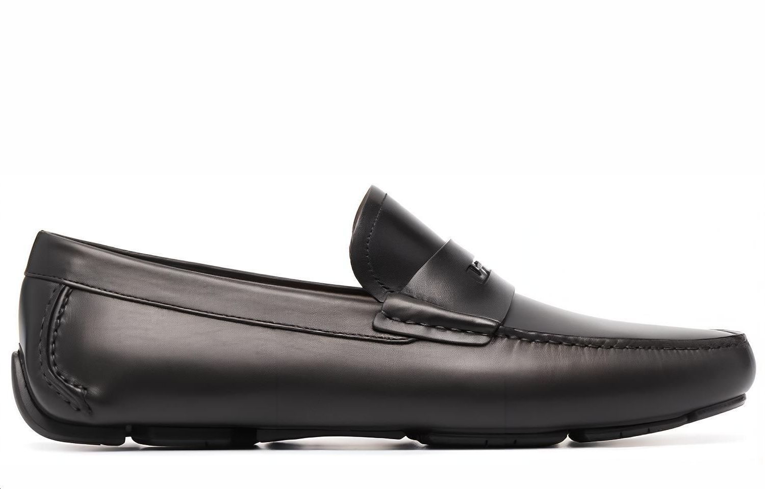 (W) FERRAGAMO Leather Loafers 'Black' 圖 2