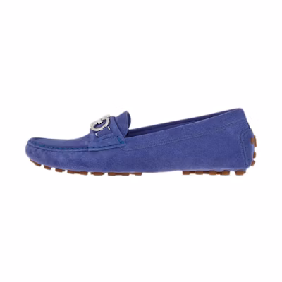 (W) FERRAGAMO Leather Loafers 'Blue Buckle'