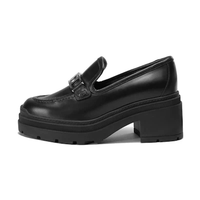 (W) FERRAGAMO Ridley 40 Leather Loafers 'Black'