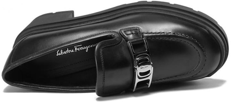 (W) FERRAGAMO Kasut Loafer Kulit Logo 'Platform Hitam' 01D657-753950 Purchase (W) FERRAGAMO Kasut Loafer Kulit Logo 'Platform Hitam' 01D657-753950